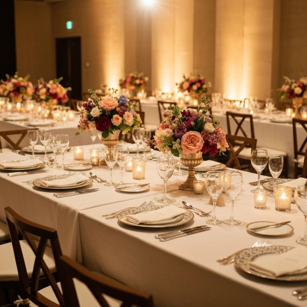 Elegant wedding reception setup by DNP Event Planning